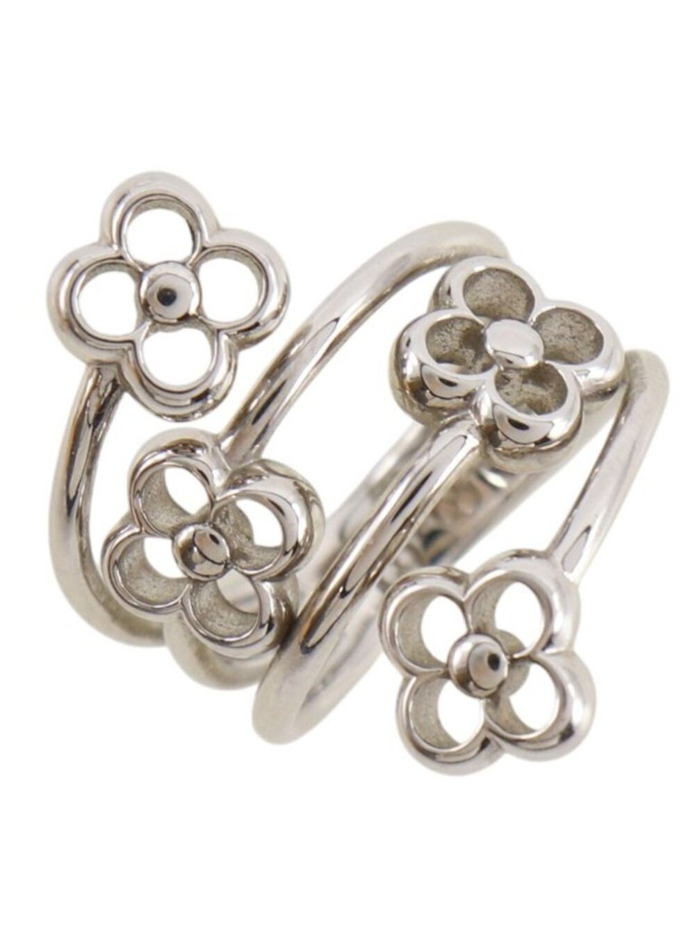 Louis Vuitton Ring Flower Full Metal Silver - Picture 1 of 11